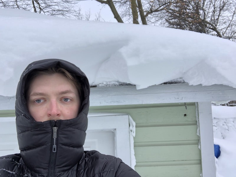 mitch woite outside during the buffalo christmas blizzard